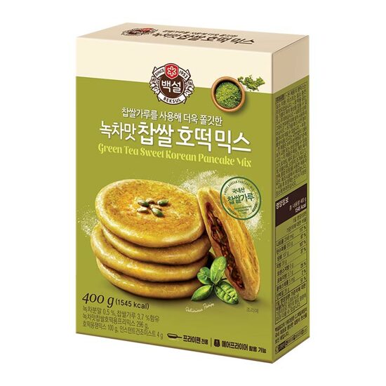 (백설) 녹차맛 찹쌀 호떡믹스 400g sweet korean pancake mix (hotteok) dlc 08 07 2024